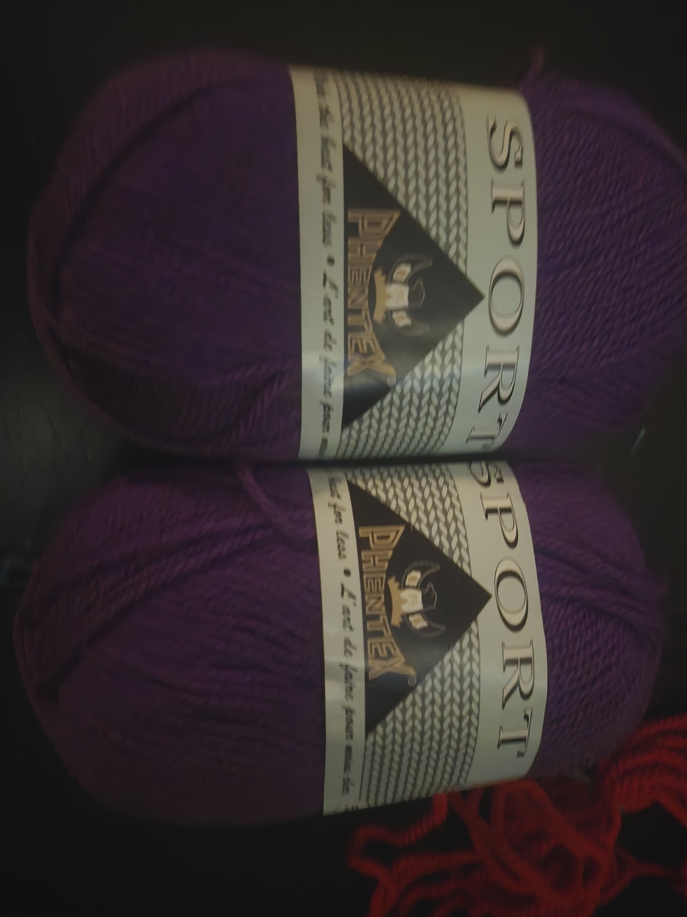Source Unknown Purple Athletic Socks Yarn Skeins - Deep Purple